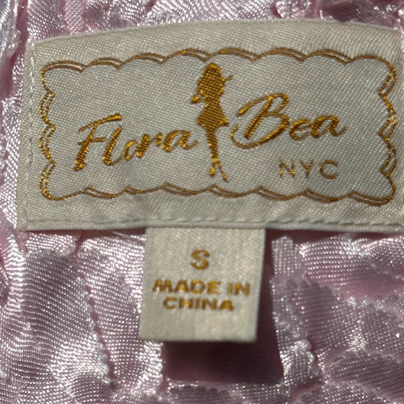 🌻Flora Bea NYC Pink Bonita Floral Rosette Jacket Coat with Belt Women's Size S - Picture 11 of 12